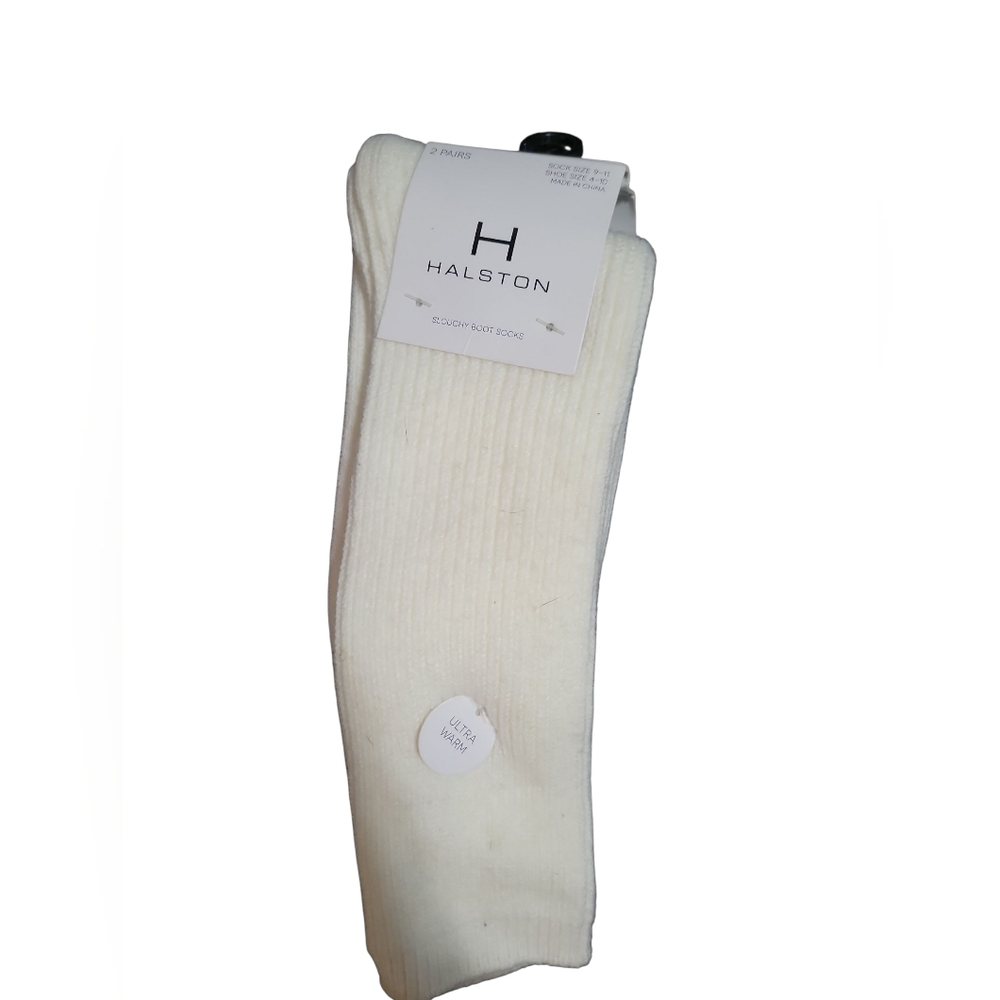 H Halston 2 Pk Slouchy Boot Socks Sz 4-10